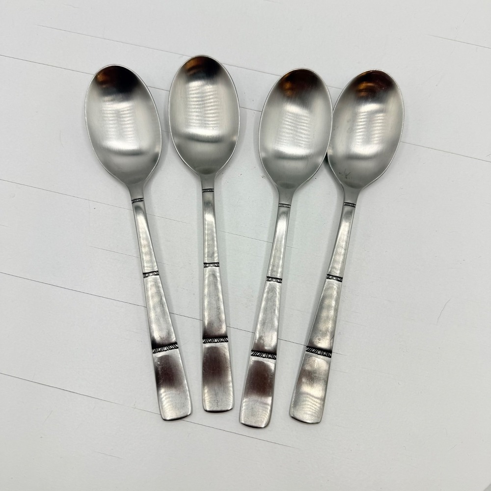 Gorham Stegor Motif (4) Teaspoon Dessert Spoon Stainless Flatware Replacements